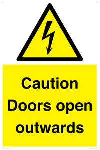 Caution Doors open outwards
